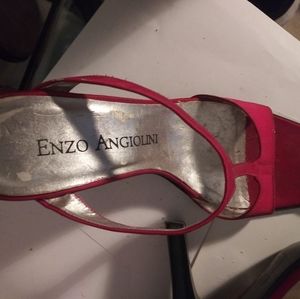 Red Satin Sexy Sandals Sz 7 1/2